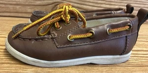 Gap Toddler Boy Brown Leather Slip-On Boat Shoes Sneakers Size US 7 - Picture 1 of 8