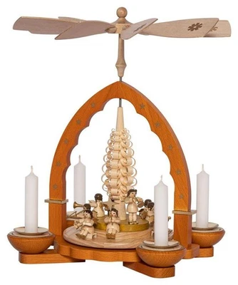 Pirámide natural Engelkonzert para luz de té y velas altura 10 5/8 pulgadas Foto 1 de 2