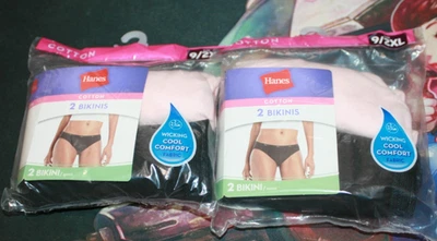 NEW 4 pair HANES Briefs Panties 9/2XL Cooling, Tagless, No Ride Up 100% Cotton - Image 1 of 3