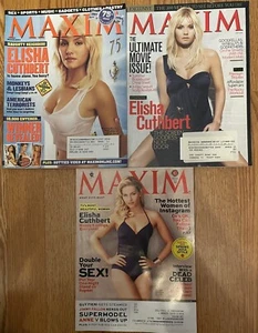 x3 Elisha Cuthbert Maxim Magazine Cover Lot 75 125 181 Love Actually Old School - Picture 1 of 5