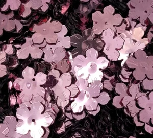150 pcs VTG Loose Rosette Flower Sequins 12mm Metallic Pink Sewing Paper Crafts - Picture 1 of 2