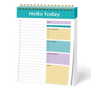 Daily To Do List Notepad - 52 Sheets Spiral Planner Checklist Notebook Work O... - Picture 1 of 7
