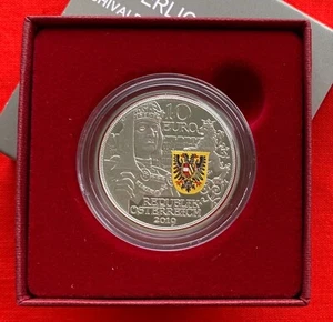 Austria 10 euro 2019 "Chivalry" Ag Silver Colored PROOF - Picture 1 of 6