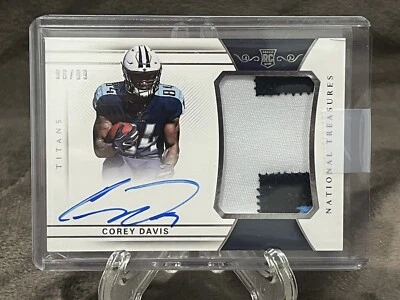 2017 National Treasures Corey Davis Rookie Patch Auto /99 Horizontal RPA 3 Color - Image 1 of 2