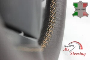 FOR ACURA LEGEND 86-95 BROWN LEATHER STEERING WHEEL COVER, BEIGE 2 STIT - Picture 1 of 6