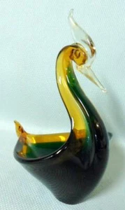 Murano Sommerso Mandruzzato Italian Art Glass Swan Bowl - Picture 1 of 9