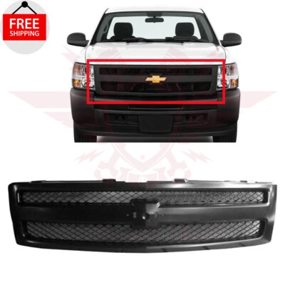 New Front Grille Assembly Textured Black Fits 2007-2013 Chevrolet Silverado 1500 - Изображение 1 из 4
