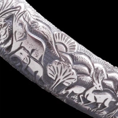22g BRAZALETE BRAZALETE UNISEX BOSQUE ELEFANTE LEÓN GACELA PLATA ESTERLINA 925 Foto 1 de 4