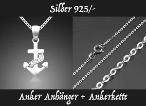 Anker Anhänger + Ankerkette Silber 925/- Collier Kette Maritime Geschenkidee NEU - Bild 1 von 1