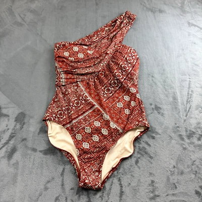 Traje de baño Garnet Hill para mujer talla 14 una pieza acolchado con un hombro elegante NUEVO Foto 1 de 4