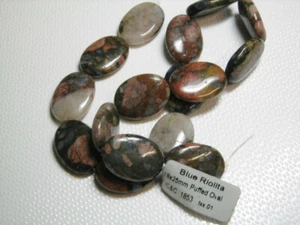Einzigartige Blau Riolila Perlen, 18 x25 mm, Puff Oval, 16TS Perlen 15 1/2 Zoll Kostenloser Versand - Bild 1 von 3