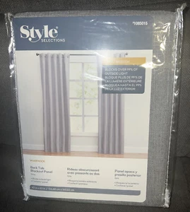 Style Selections 63-in Grey Polyester Blackout Thermal Lined Curtain Panel(1)🪟 - Picture 1 of 10