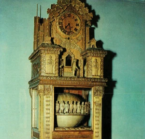 Parade of the Nations Wooden Clock Bily Brothers Spillville IA Vintage Postcard - Picture 1 of 4