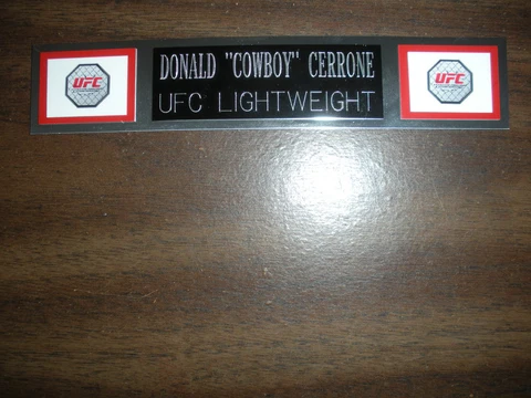 DONALD "COWBOY" CERRONE (UFC) NAMEPLATE FOR SIGNED TRUNKS DISPLAY/PHOTO/PLAQUE Cover
