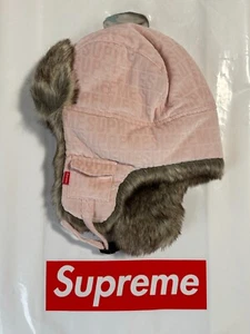 GORRO MOHAIR ESTAMPADO TERCIOPELO SUPREMO TROOPER (ROSA) FW21 LOGOTIPO GRANDE LOGOTIPO CAJA CRUZADA - Imagen 1 de 18