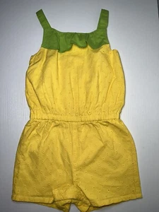 Girls Eyelet Ruffle Romper - Pineapple Punch - Zest 2T Worn Once - Picture 1 of 5