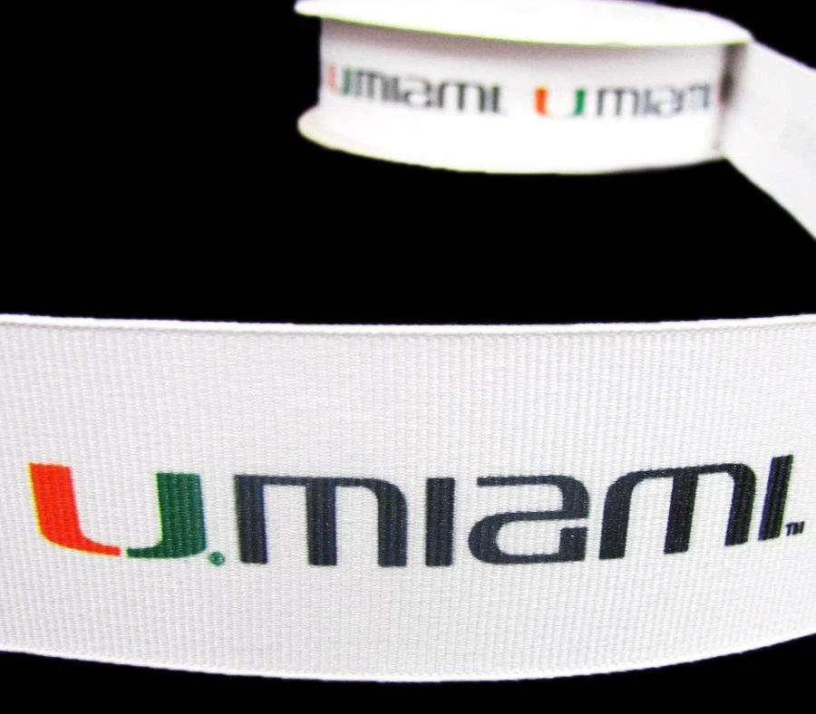 5 Yards University of Miami Florida Hurricanes Sports Football Grosgrain Ribbon - Image 1 of 1