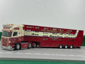 Tekno truck models, Scania R Topline 6X2 Livestock Trailer , GREENWOOD - Picture 1 of 11
