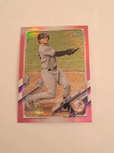 2021 Topps Chrome Pink Refractor #87 Luke Voit New York Yankees In Toploader - Picture 1 of 5