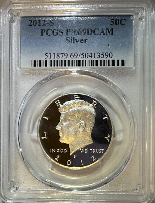 2012 S Proof Silver Kennedy Half Dollar .50C PCGS PR69DCAM - Image 1 of 4