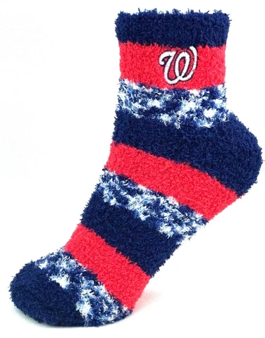 Washington Nationals Red & Navy RMC Pro Stripe Fuzzy Socks Cover