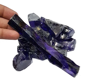 Circón azul oscuro natural áspero calidad superior Camboya sin cortar nuevas variaciones de circón - Imagen 1 de 11