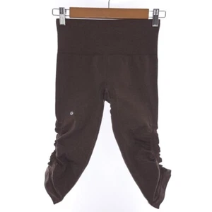 Lululemon Capri Solid Brown Athletic Active Leggings Size 2 - Picture 1 of 9