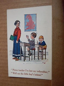 Postcard School Humour Cheeky child unposted "Please Teacher " - Foto 1 di 3