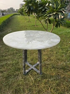 Round White Quartz Table Top | Table Top | Coffee Table Top (Customisable) - Picture 1 of 4