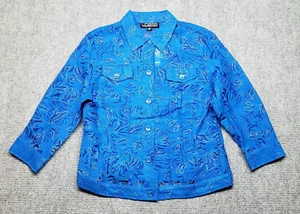 Linear Bluse Damen S Blau Shirt Transparent Verziert Langarm Knopfleiste Neu - Bild 1 von 9
