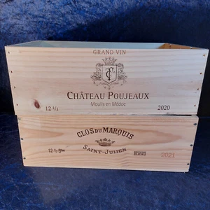 Weinkisten 2 Stck. "Poujeaux / Clos Du Marquis" 12er 500ml zur Dekoration # 76 - Bild 1 von 18