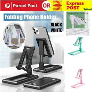 Adjustable Folding Desk Desktop Cell Phone Stand Mount Holder For iPhone Tablet - Picture 1 of 16
