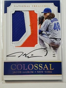 Parche autógrafo Jacob deGrom 2017 National Treasures Colossal Materials/10 Mets - Imagen 1 de 5