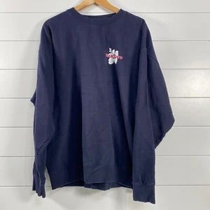 MJ Apparel Trader Joe's Employee Hibiscus Sweatshirt sz XL Blue Cotton Blend - Picture 1 of 10