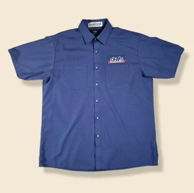 Cintas Work Shirt 90s Workwear Mechanic Vintage Button Down Short Sleeved Size L - Image 1 of 4
