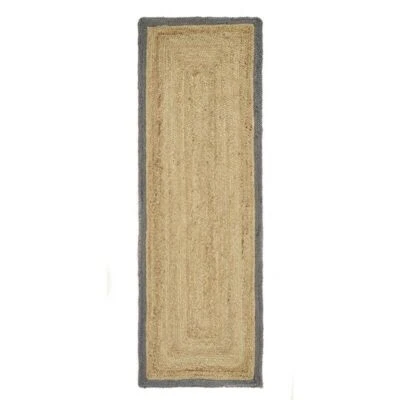 jute Runner rug braided jute natural farmhouse rustic look hallway rug boho rug - Image 1 of 4