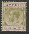 Cyprus MINT sg95 GV 1921-23 4pi olive-green & purple script CA