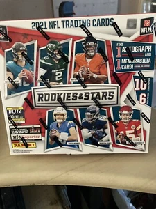 2021 Rookies & Stars Longevity Mega Box Football NFL 1 AUTO & MEM NEW SEALED!!! - Picture 1 of 2