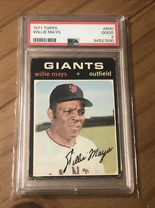 Willie Mays 1971 Topps #600 PSA 2 HOF Legend RIP SF Giants - Foto 1 di 3