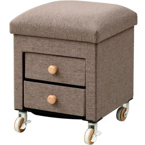 Yamazen Storage Stool with Casters with Stopper Storage 2 Drawers Flat Plac 63 - Picture 1 of 6