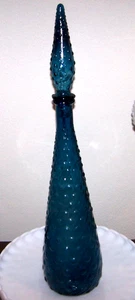 Schöne MCM unbeschädigte 22 Zoll große blaue Glasflasche mit Nagellack italienischer Dschinn - Bild 1 von 3