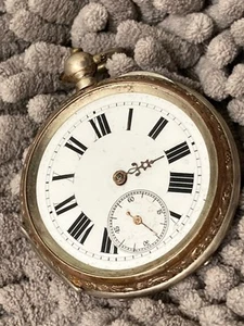 antique pocket watch UNKNOWN maker key wind MARQUE DEPOSEE - Picture 1 of 8