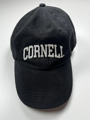 Cornell Black 100% Cotton Adjustable Buckle Back Baseball Cap - Image 1 of 4