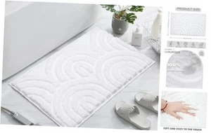 White Bathroom Rugs 19'' X 32'', Non-Slip Machine Washable Bath Mats Absorbent - Picture 1 of 8