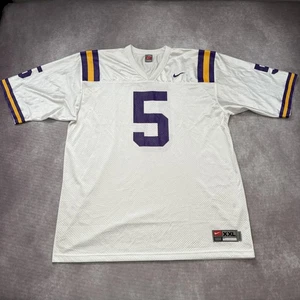 Vintage Nike LSU Tigers Jersey Mens 2XL White Purple Gold NCAA Football Mesh 90s - Picture 1 of 15