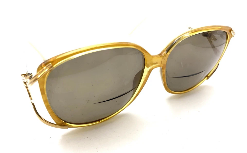 Gafas de sol Christian Dior 2689 70 amarillas de gran tamaño mariposa monturas 60-14 120 Foto 1 de 4