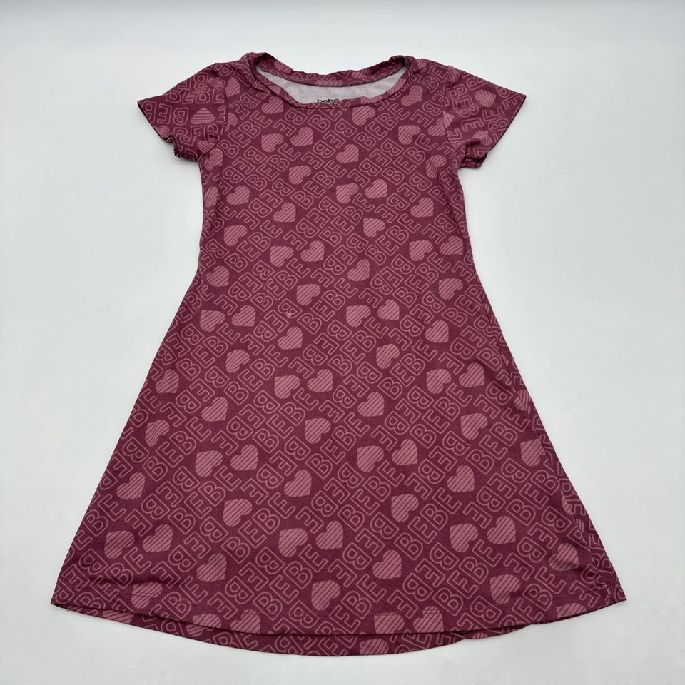 Vestido feminino Bebe tamanho S 6/7Y estampa rosa logotipo Aop ..#36176 - Imagem 1 de 4