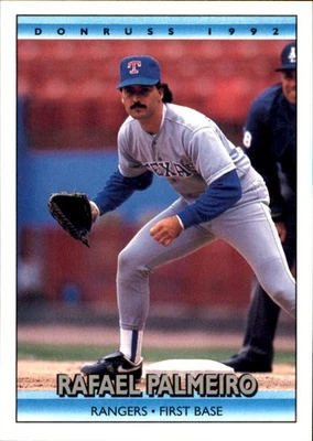 Rafael Palmeiro 1992 Donruss #46 Texas Rangers FREE SHIPPING AutographDen - Image 1 of 2