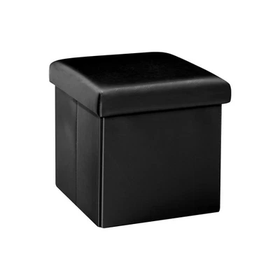 Folding Storage Ottoman Cube with Faux Leather for Living Room Bedroom Home - Image 1 of 4