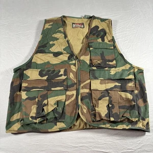 Greatland Hunting Vest Mens XL Multi Camo Duck Fowl Shooting Utility Full Zip - Picture 1 of 19